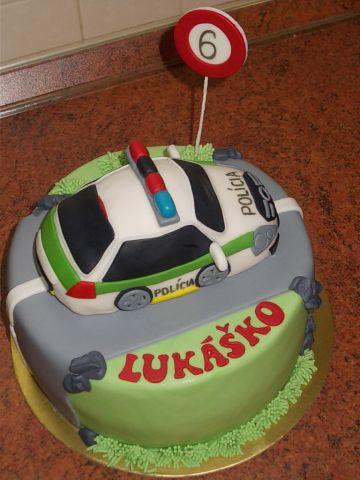 s policajným autom., torta, Torty autíčka, vláčiky, narciska26, 1