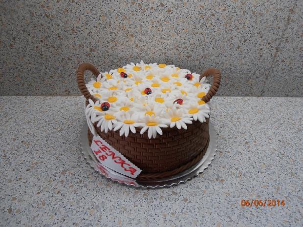 košík s margarétkami, torta, Narodeninové torty košík s margarétkami, torta, Narodeninové torty, nmiriam, 1