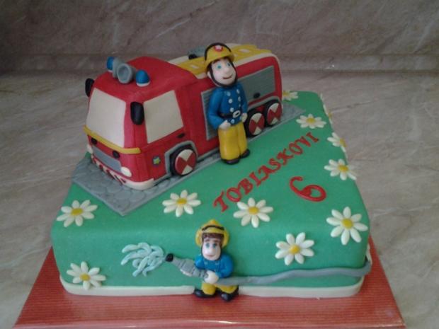 požiarnícka, torta, Torty autíčka, vláčiky, eva.s, 1