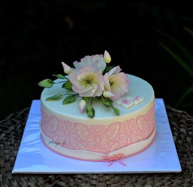 darovacia s kvietkom eustoma, torta, Svadobné torty darovacia s kvietkom eustoma, torta, Svadobné torty, mayaL30, 1