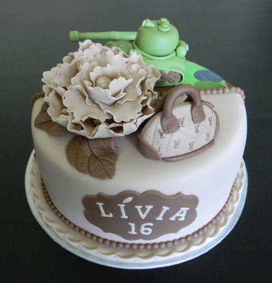Dvojtorta Luis Vitton/tank, torta, Narodeninové torty, zabinka, 1