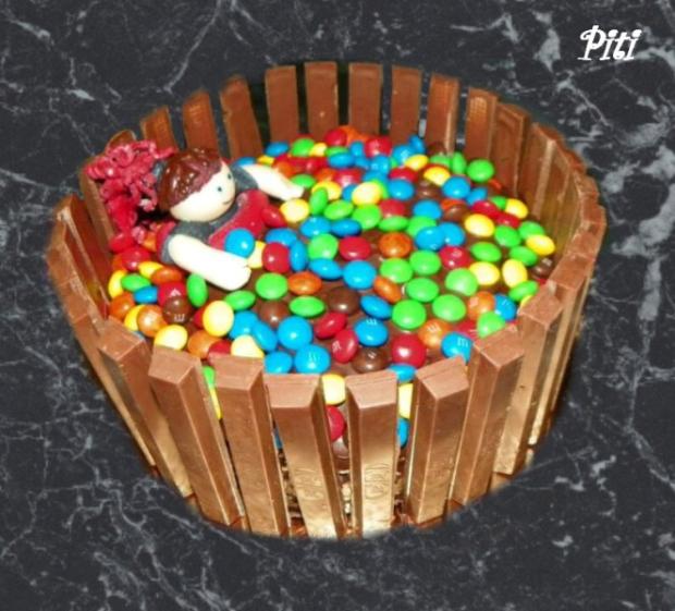 Čokoládová s Kit Kat a M&Ms, torta, Čokoládové torty, Piti, 1