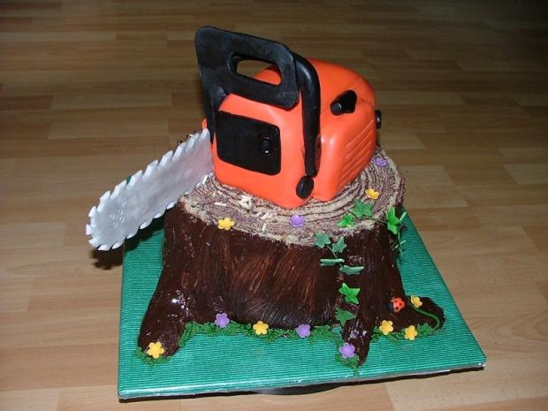 Peň s pílou, torta, Narodeninové torty Peň s pílou, torta, Narodeninové torty, ZuzkaV, 1