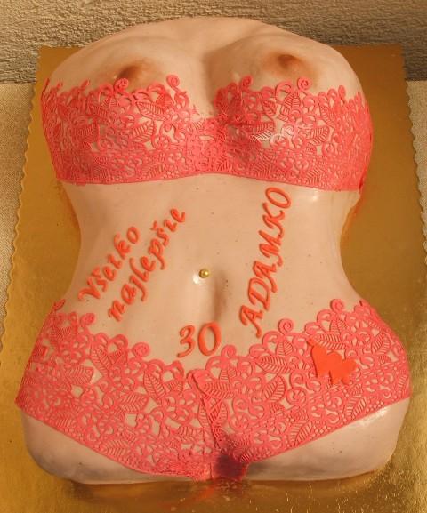 Ovocné torzo z čipkovým prádielkom, torta, Narodeninové torty Ovocné torzo z čipkovým prádielkom, torta, Narodeninové torty, atigram, 1
