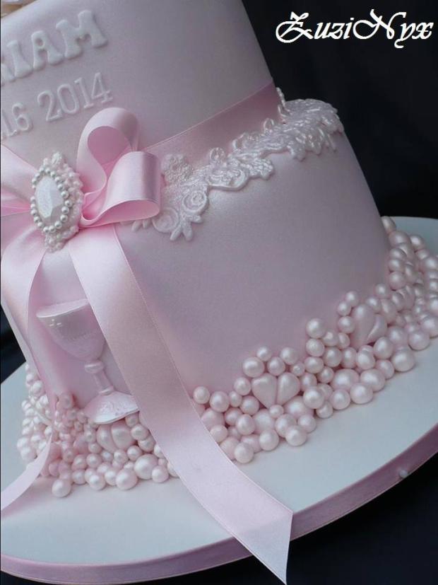 Detail krstinová s kalichom, torta, Torty na krstiny, ZuziNyx, 1