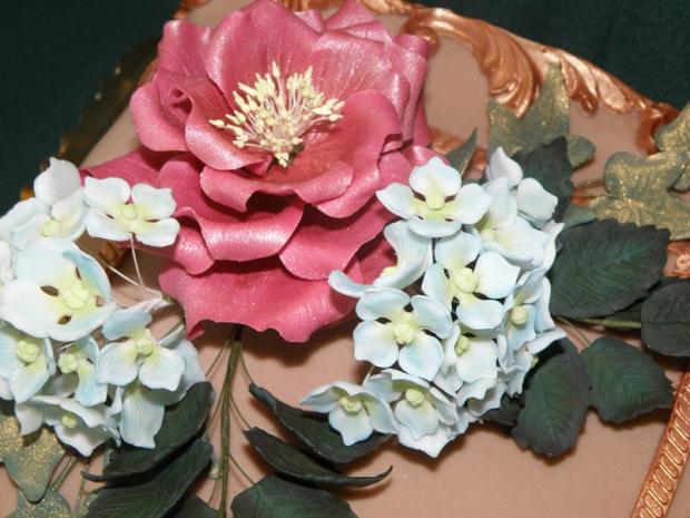Kniha- detail kvetov, torta, Narodeninové torty, ivetinka, 1