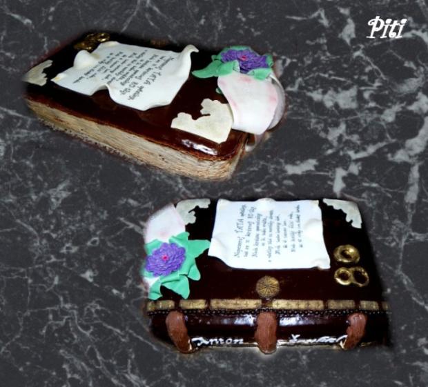 Kniha k 80tke, torta, Čokoládové torty, Piti, 1