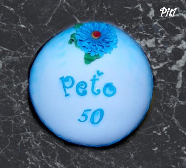 Okrúhla s kvetom modrá, torta, Narodeninové torty, Piti, 1