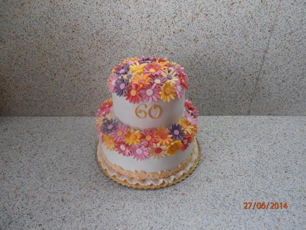 2. posch. s farebnými margarétkami, torta, Narodeninové torty 2. posch. s farebnými margarétkami, torta, Narodeninové torty, nmiriam, 1