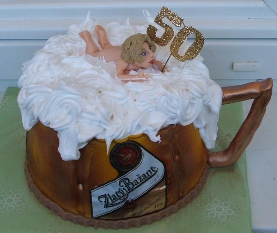 Pivový pohár, torta, Narodeninové torty, atigram, 1