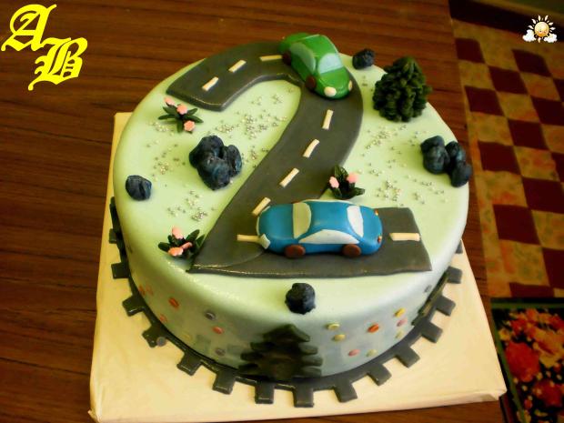 cesta dvojka, torta, Torty autíčka, vláčiky, ankab, 1