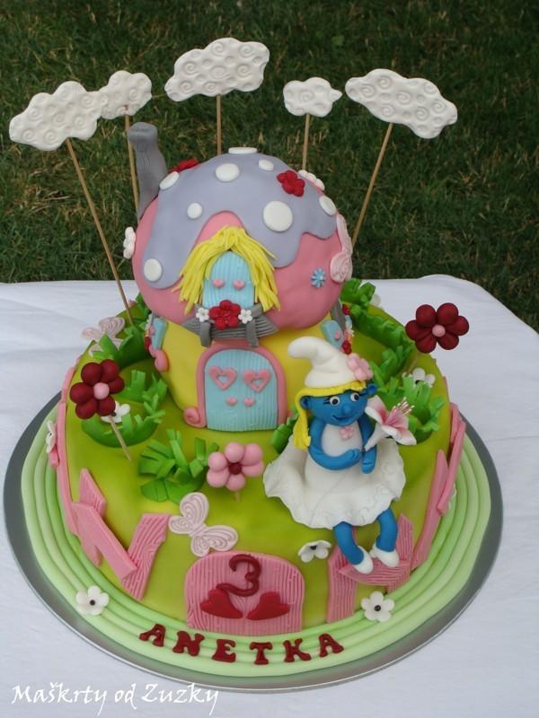 šmoulinka iný pohľad, torta, Narodeninové torty, Zuziv, 1