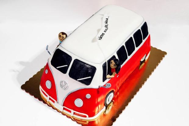 VW T1, torta, Torty autíčka, vláčiky VW T1, torta, Torty autíčka, vláčiky, sweetlubi, 1