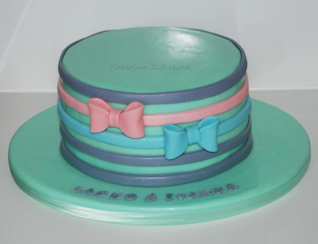 jednoduchá s mašličkami, torta, Narodeninové torty, Katarina139, 1