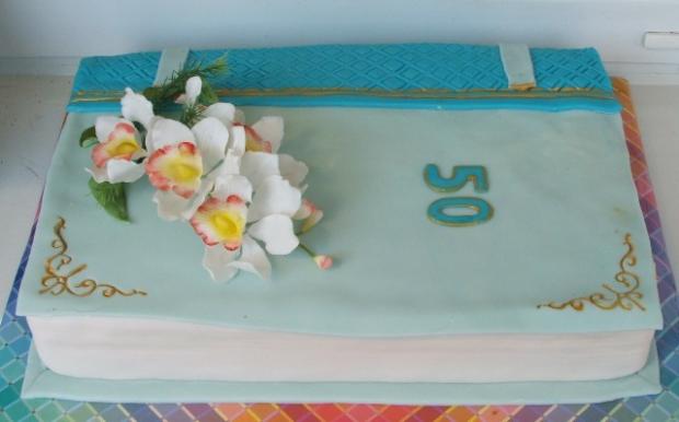 Kniha z orchidejkami, torta, Narodeninové torty Kniha z orchidejkami, torta, Narodeninové torty, atigram, 1