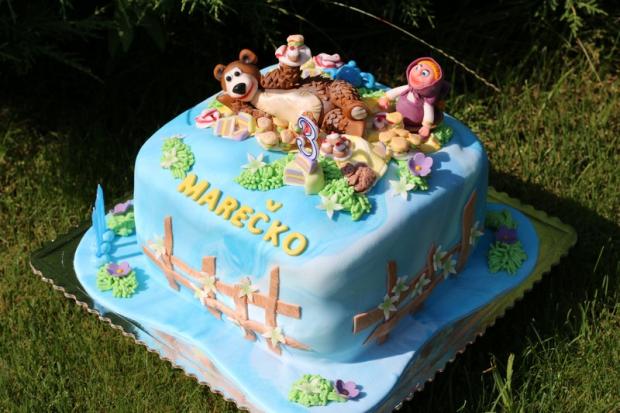 Masa a medved na piknuku, torta, Rozprávkové torty, Lucya, 1