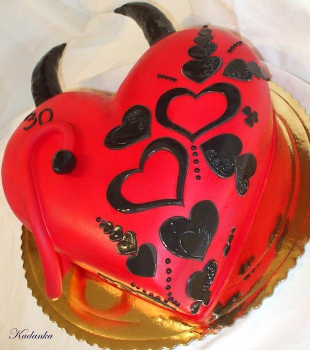 Čertove srdce, torta, Narodeninové torty Čertove srdce, torta, Narodeninové torty, Kadanka, 1