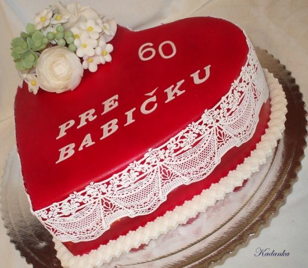 Červené srdiečko s krajkou, torta, Narodeninové torty Červené srdiečko s krajkou, torta, Narodeninové torty, Kadanka, 1