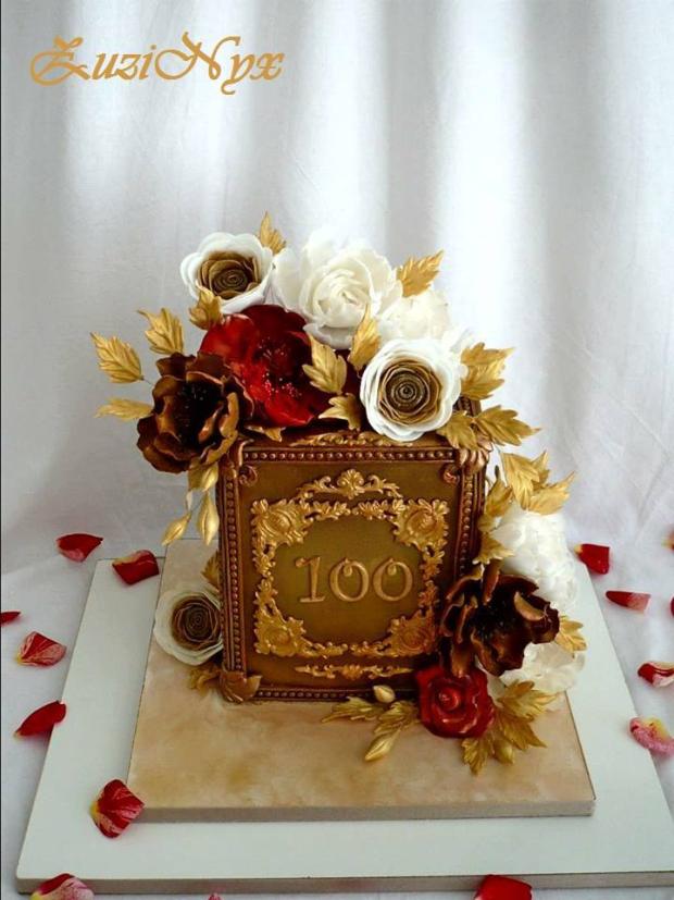 Romantická pre oslávenkyňu na stovku, torta, Narodeninové torty Romantická pre oslávenkyňu na stovku, torta, Narodeninové torty, ZuziNyx, 1