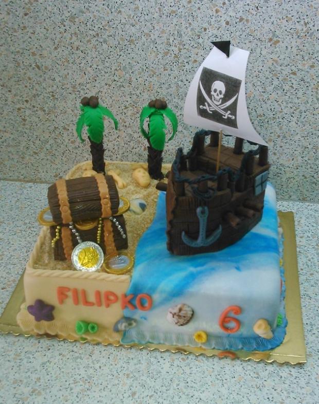 pirátska, torta, Ostané torty pre deti pirátska, torta, Ostané torty pre deti, nmiriam, 1