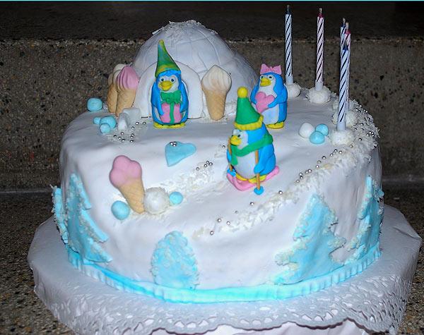 Tučniaci lyžujú, torta, Torty so zvieratkami, timkova, 1