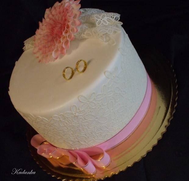 Svadobná s ružovou Dahliou, torta, Svadobné torty Svadobná s ružovou Dahliou, torta, Svadobné torty, Kadanka, 1