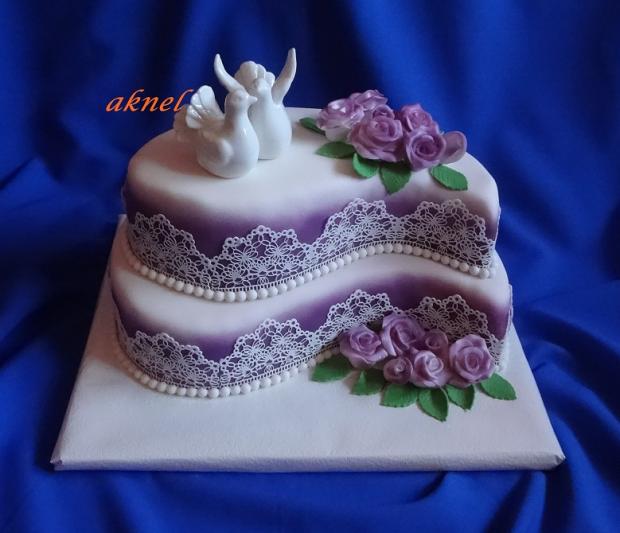 fialový s krajkou, torta, Svadobné torty fialový s krajkou, torta, Svadobné torty, aknel, 1