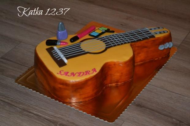gitara a šminky pre mladú slečnu, torta, Narodeninové torty gitara a šminky pre mladú slečnu, torta, Narodeninové torty, katka1237, 1