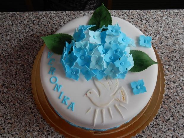 Birmovková s hortenziou, torta, Torty na cirkevné sviatky, Lubka212, 1
