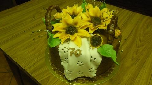 košík so slnečnicami, torta, Narodeninové torty, Ivka29, 1