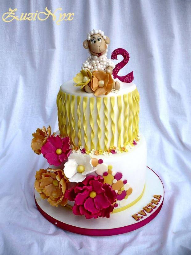 S ovečkou a kvietkami..na želanie, torta, Torty so zvieratkami S ovečkou a kvietkami..na želanie, torta, Torty so zvieratkami, ZuziNyx, 1