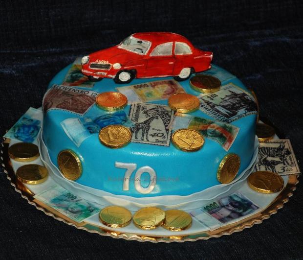 zberateľovi známok, peňazí a autíčok, torta, Narodeninové torty zberateľovi známok, peňazí a autíčok, torta, Narodeninové torty, Katarina139, 1