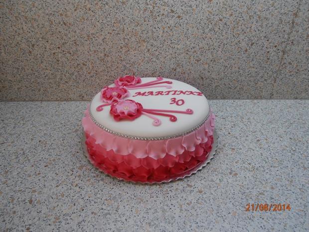 bielo-ružová s lupeňmi, torta, Narodeninové torty bielo-ružová s lupeňmi, torta, Narodeninové torty, nmiriam, 1