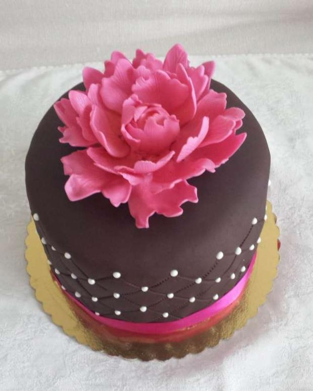 S pivonkou, torta, Narodeninové torty, iwetka, 1