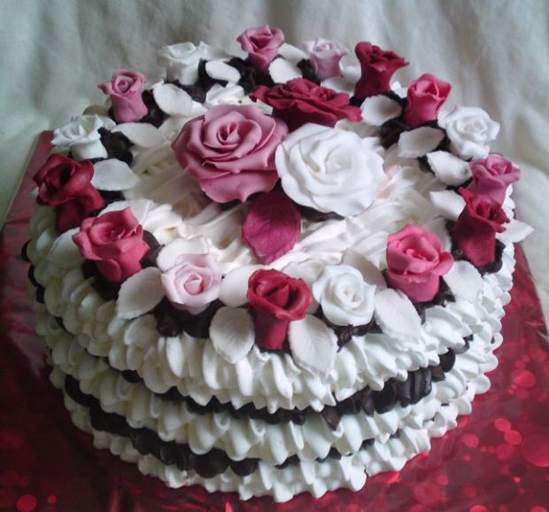 Penová s ružami..., torta, Netradičné torty Penová s ružami..., torta, Netradičné torty, Mariolka, 1