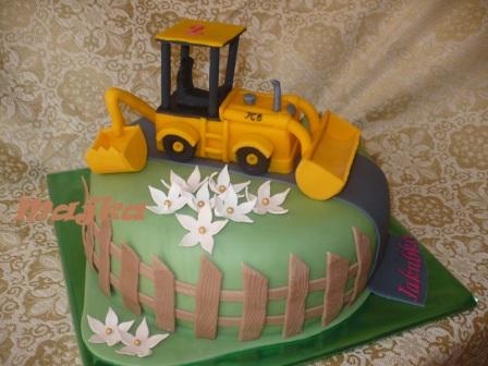 s bagrikom, torta, Torty autíčka, vláčiky, xara226, 1
