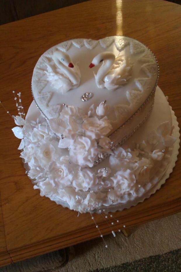 Bielo-strieborná torta, torta, Svadobné torty, Marta Majernickova, 1