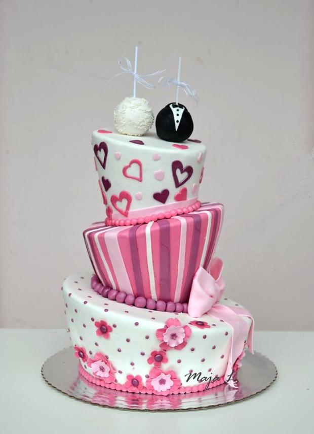 3 poschodova kriva s cake pops , torta, Svadobné torty 3 poschodova kriva s cake pops , torta, Svadobné torty, mayaL30, 1