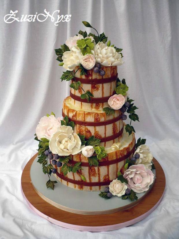 Svadobné sudy-v prírodnom štýle, torta, Svadobné torty Svadobné sudy-v prírodnom štýle, torta, Svadobné torty, ZuziNyx, 1