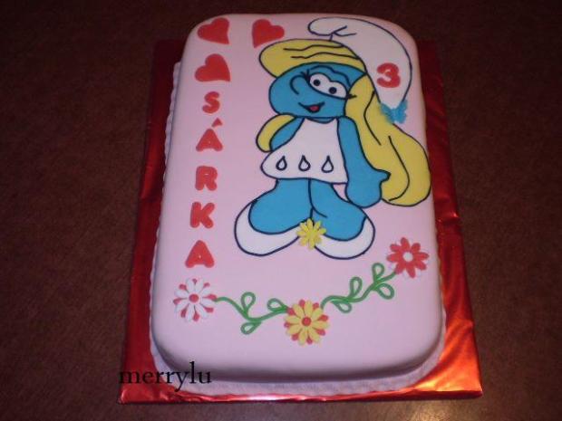 šmoulinka, torta, Rozprávkové torty, Merrylu, 1