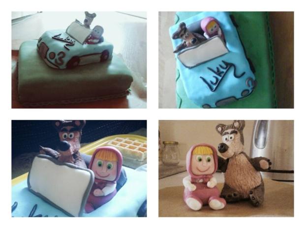 Máša a medveď v aute, torta, Rozprávkové torty, ivanaNZ, 1