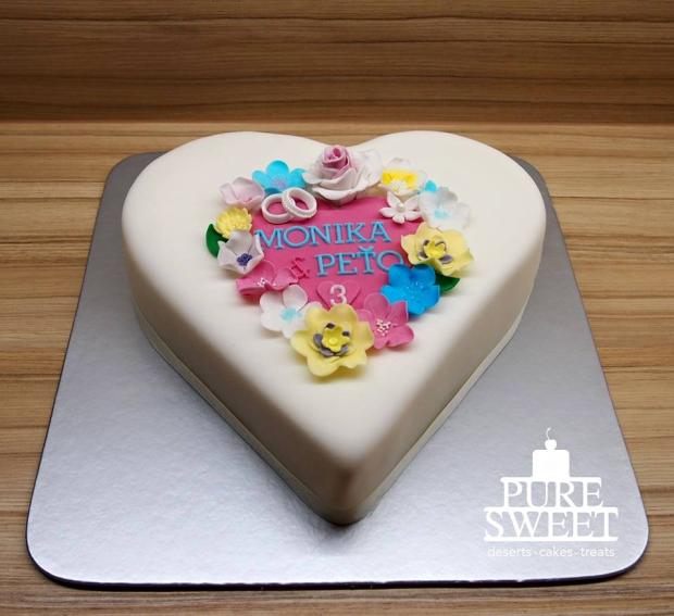 Tortička na tretie výročie svadby, torta, Svadobné torty, Pure Sweet, 1