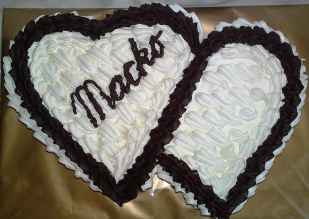 Penové dvojsrdce k meninám..., torta, Netradičné torty Penové dvojsrdce k meninám..., torta, Netradičné torty, Mariolka, 1