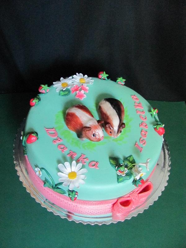 morčiatka s jahôdkami, torta, Torty so zvieratkami morčiatka s jahôdkami, torta, Torty so zvieratkami, Tatjana Dobrovičová, 1