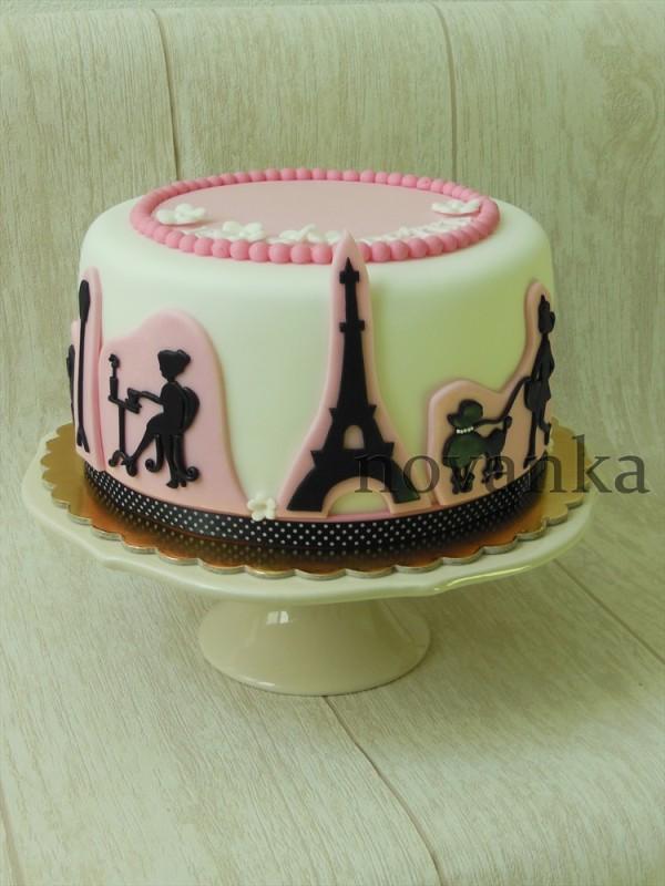 Paríž pre 16-ročnú slečnu, torta, Narodeninové torty Paríž pre 16-ročnú slečnu, torta, Narodeninové torty, novanka, 1