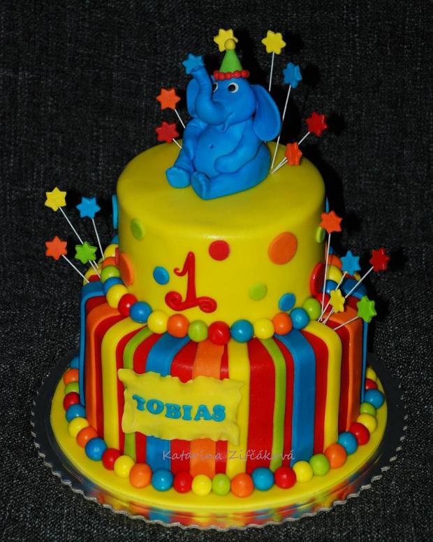 veselá torta  k 1.roku, torta, Narodeninové torty, Katarina139, 1