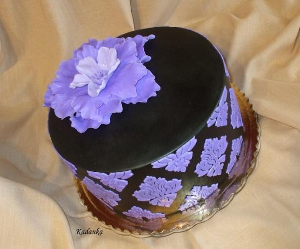 Damask - čierno fialové prevedenie, torta, Narodeninové torty Damask - čierno fialové prevedenie, torta, Narodeninové torty, Kadanka, 1