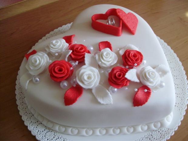 Červeno-biele ruže, torta, Svadobné torty Červeno-biele ruže, torta, Svadobné torty, Susua, 1