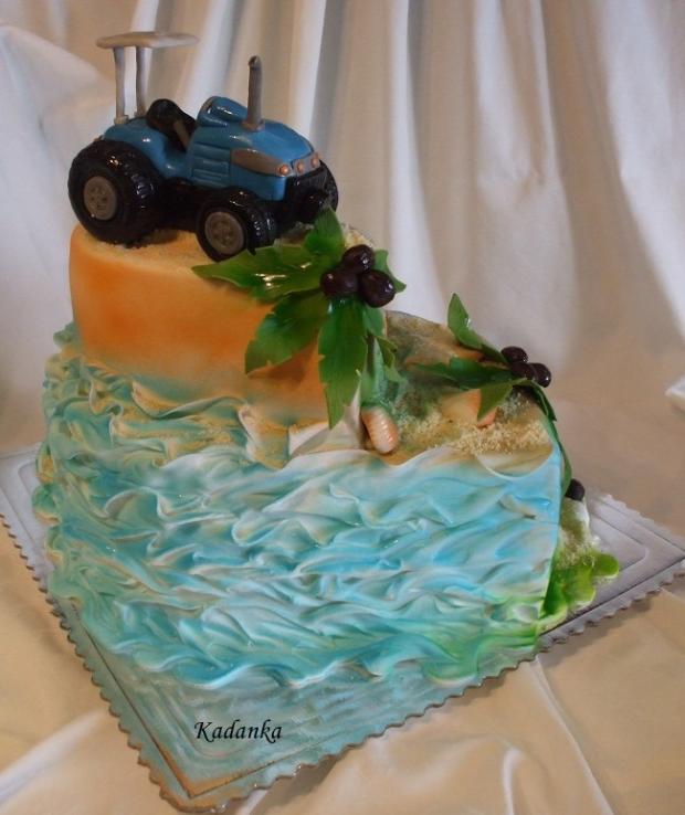 Torta pre manželov "Manžel má traktor a manželka je pod palmami", torta, Narodeninové torty Torta pre manželov "Manžel má traktor a manželka je pod palmami", torta, Narodeninové torty, Kadanka, 2