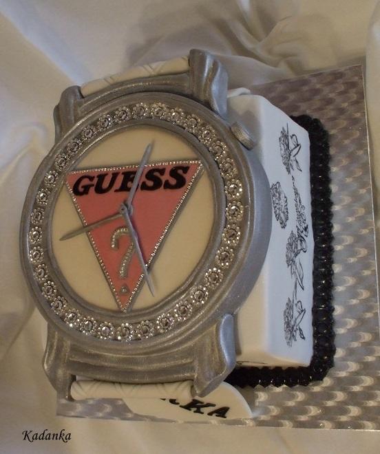 Guess hodinky, torta, Narodeninové torty Guess hodinky, torta, Narodeninové torty, Kadanka, 1